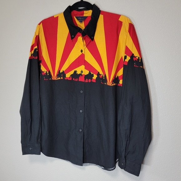 Vintage Roper Arizona sunset cowboy button down Rodeo shirt - Picture 2 of 6